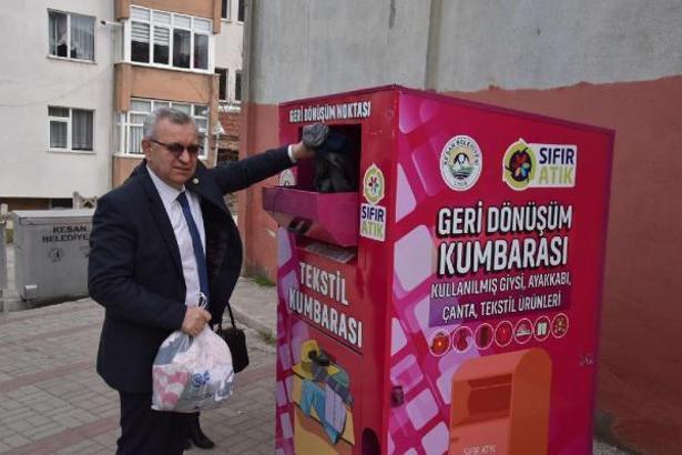 Keşan’da 104 noktaya ‘tekstil geri dönüşüm kumbarası’ yerleştirildi