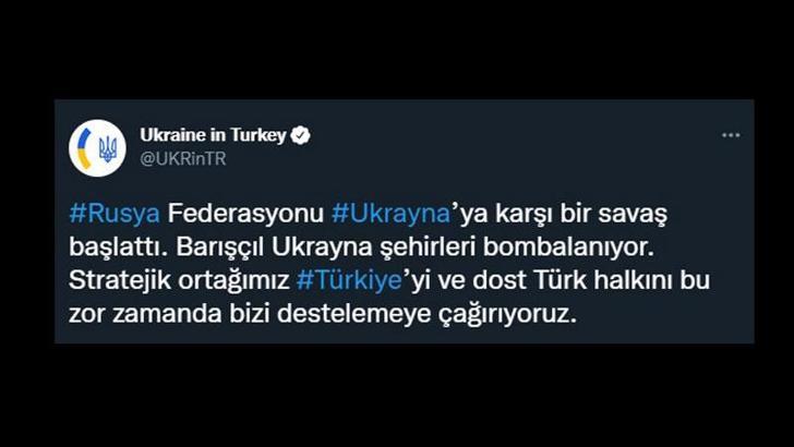 Ukrayna Ankara Büyükelçiliği: Türkiye'yi bizi desteklemeye çağırıyoruz