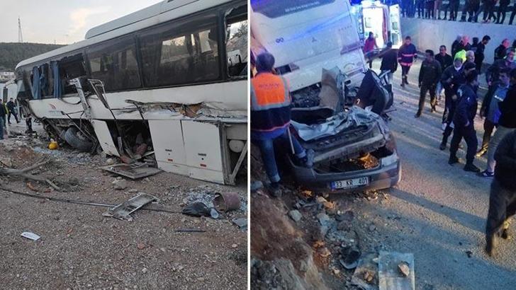 Otomobilin üzerine devrilen servis otobüsündeki 15 işçi yaralandı