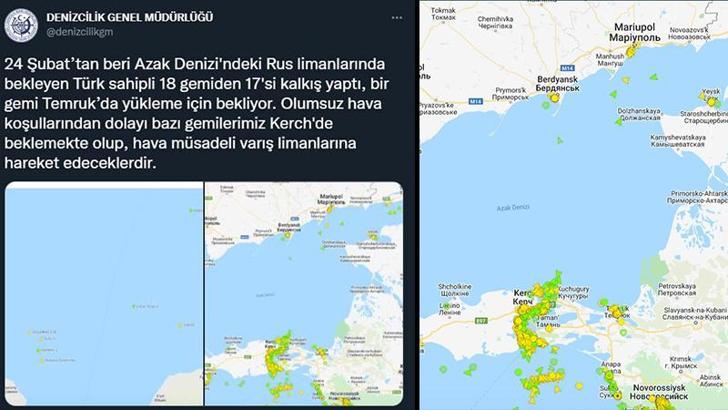 Rus limanlarında bekleyen 18 gemiden 17'si kalkış yaptı