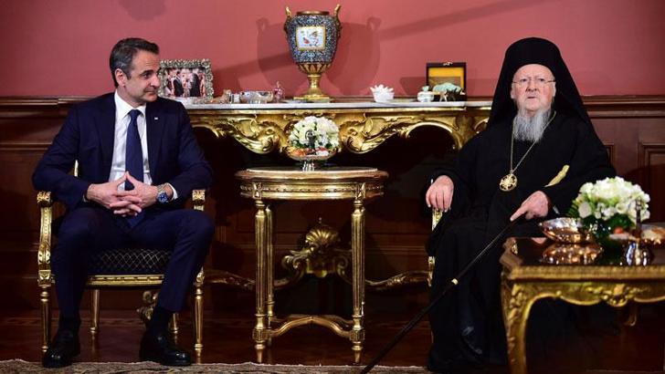 Miçotakis, Fener Rum Patriği Bartholomeos'u kabul etti