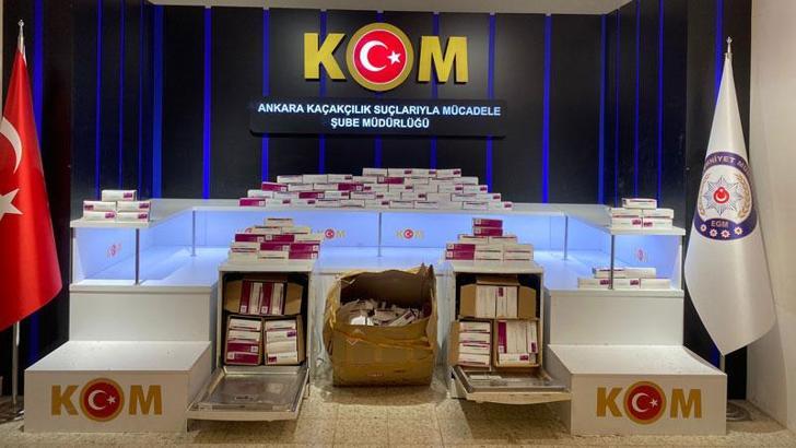 Irak'a gidecek bulaşık makinesine gizlenen 6 bin 890 adet ilaç ele geçirildi