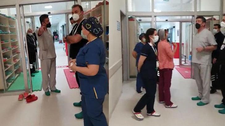 Başhekim ve grevdeki doktorlar arasında tartışma çıktı