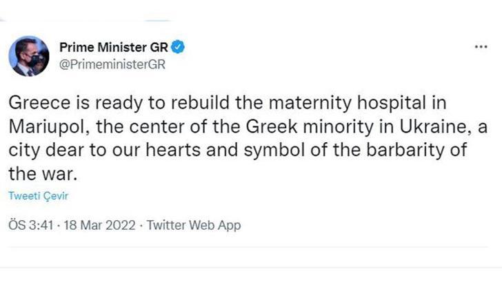 Yunanistan, Mariupol’deki doğum hastanesinin inşasını üstlenmek istiyor