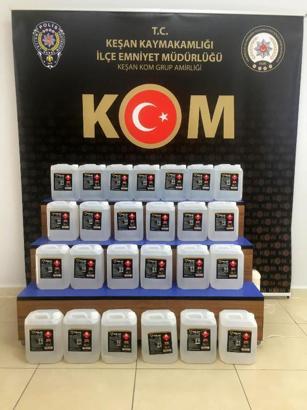 Edirne'de, araçta 125 litre etil alkol ele geçirildi