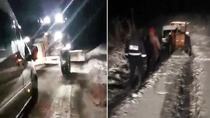 Kız istemeye giderken, kardan kapanan yolda mahsur kaldılar