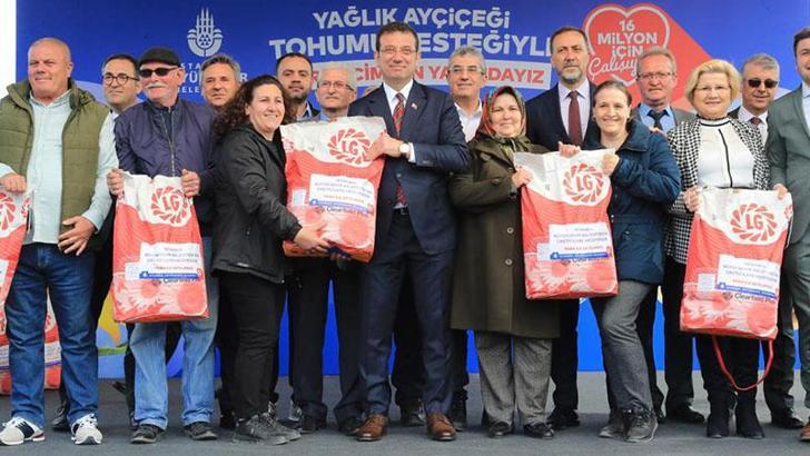 İBB, yağlık ayçiçek tohumu dağıtımını Silivri'den başlattı