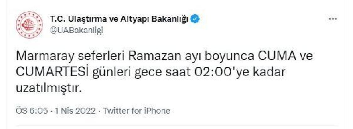 Cuma ve cumartesi Marmaray seferleri 02.00'ye kadar uzatıldı