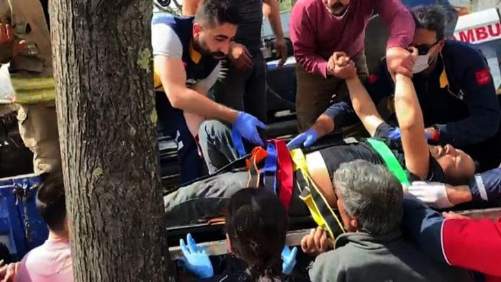 Avcılar'da vinç halatı operatörün üzerine düştü