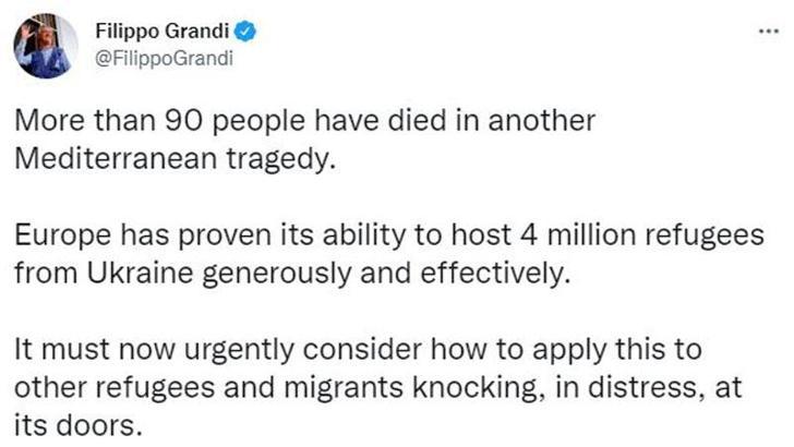 BM Mülteciler Yüksek Komiseri Grandi: Avrupa diğer mültecilere de hassas davranmalı