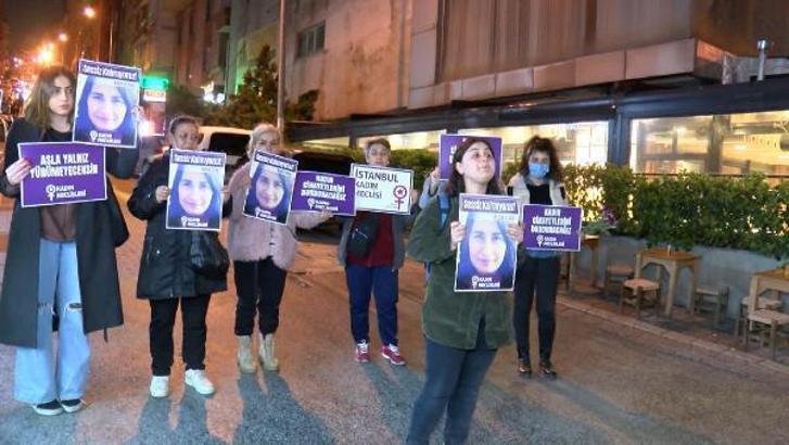 Esenyurt'ta öldürülen Kader Gökçe için kadınlar karanfil bıraktı