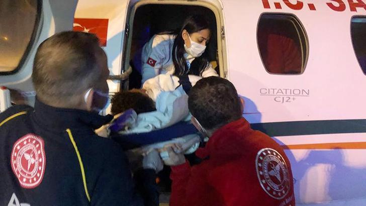 Yüzünden parça kopan Serdar, ambulans uçakla götürüldüğü Antalya'da ameliyat edildi