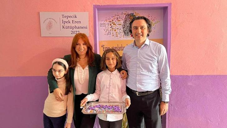 Eşine doğum günü hediyesi için sınırdaki köy okuluna kütüphane yaptırdı