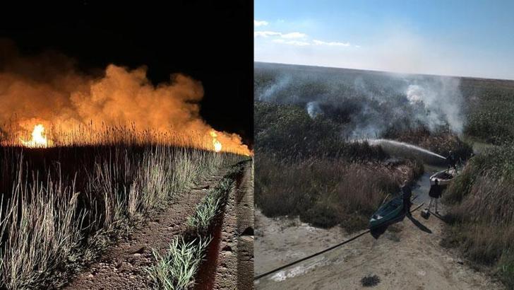 Göksu Deltası'nda çıkan yangın, kendiliğinden söndü