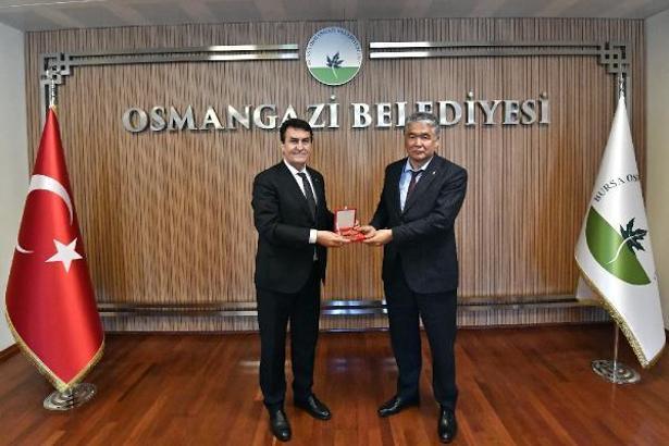 TÜRKSOY Genel Sekreteri Raev ilk resmi ziyaretini Osmangazi’ye yaptı