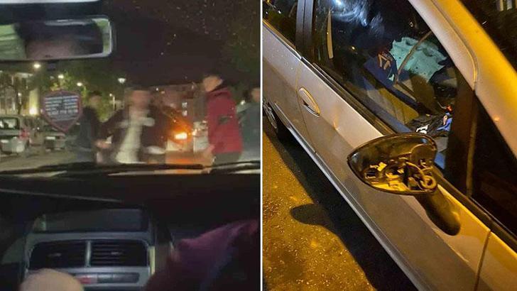 Konyaspor taraftarı, şampiyonluk kutlaması yapan Trabzonsporlu taraftarın aracına saldırdı