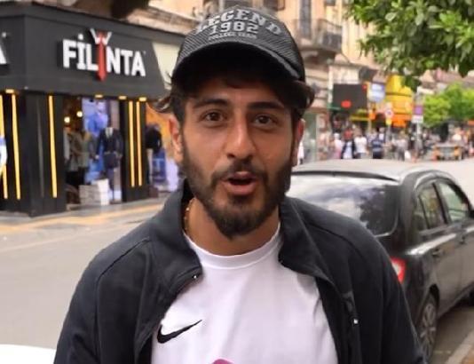 Sokak röportajında bıçak çekip küfreden şüpheli yakalandı