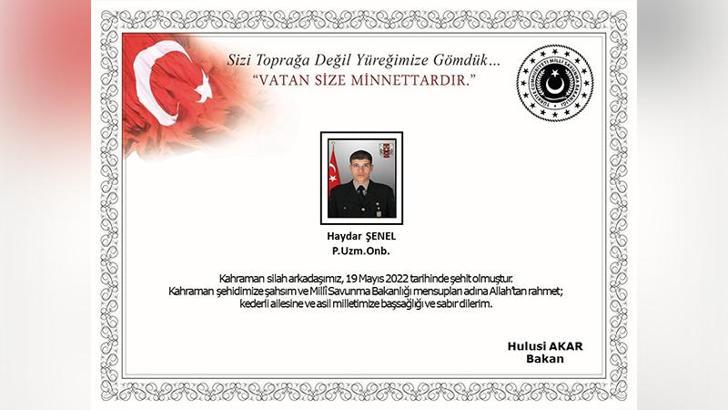 MSB: Zeytin Dalı bölgesinde havan saldırısında yaralanan asker şehit oldu