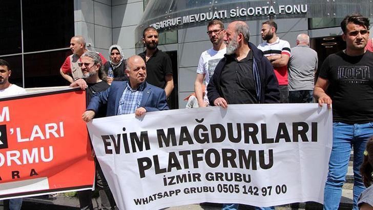 'Evim' mağdurları TMSF önünde eylem yaptı