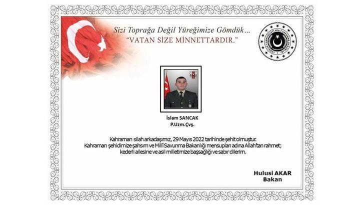 MSB: 1 asker şehit oldu