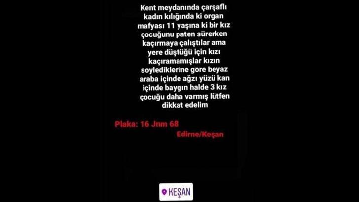 Edirne’de aileleri tedirgin eden paylaşımlar asılsız çıktı