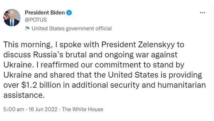 ABD’den Ukrayna’ya 1,2 milyar dolar yardım