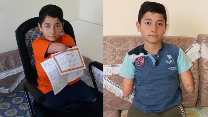 Kolları ve bacakları olmayan Nakşin, takdir belgesini evde aldı