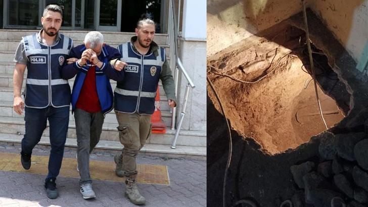 Firari hükümlü, kazdığı tünelde yakalandı