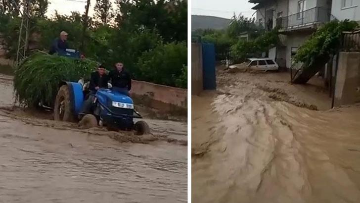 Niğde'de şiddetli sağanak; dereler taştı