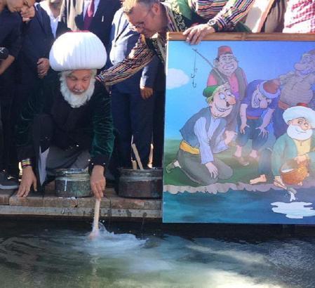 Temsili Nasreddin Hoca, göle maya çaldı
