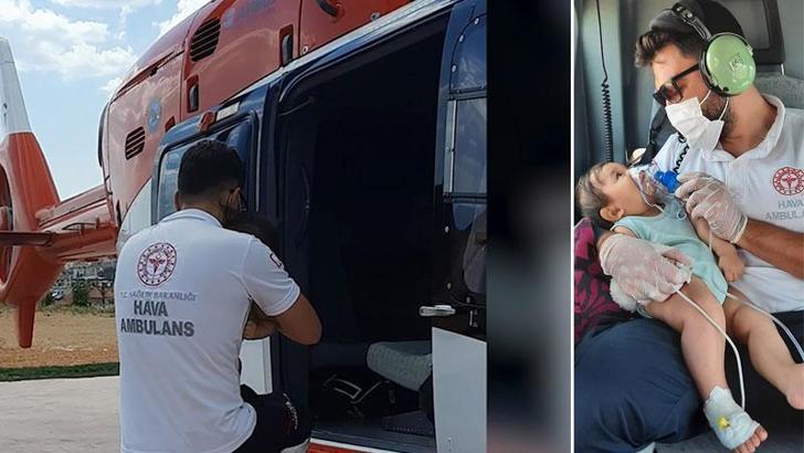 Ambulans helikopter, akrebin ısırdığı Göktuğ bebek için havalandı