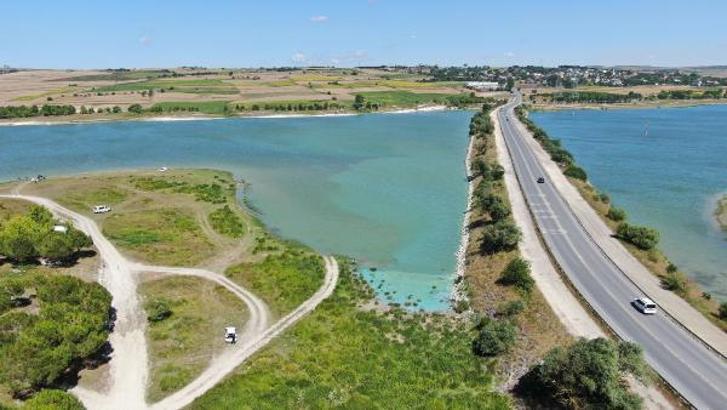 /havadan fotoğraflar//  Sazlıbosna Barajı'nda endişelendiren görüntü