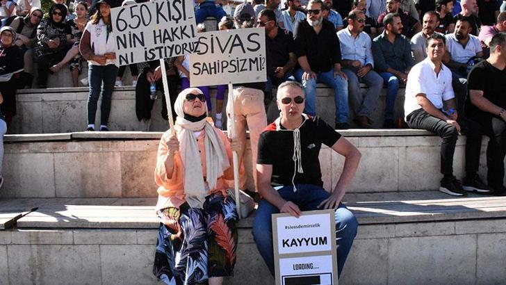 Sivas Demir Çelik Fabrikası işçilerinden ücret eylemi