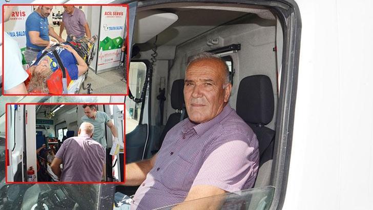 Takla atan otomobilde sıkışanları yoldan geçen ambulans şoförü ve sağlık görevlisi kurtardı