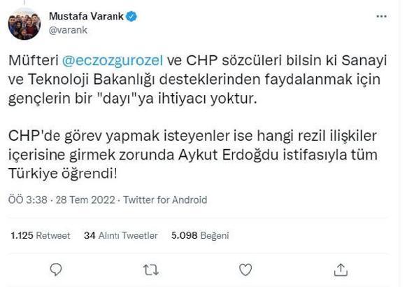 Bakan Varank'tan CHP'li Özel'e tepki: Gençlerin 'dayı'ya ihtiyacı yok
