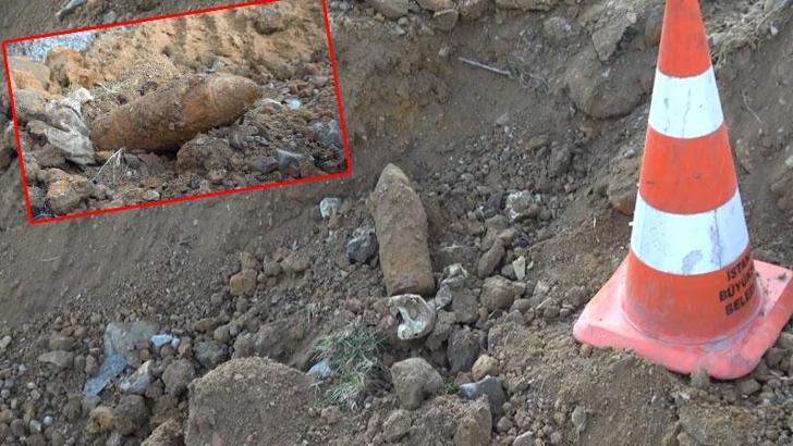 Sultangazi'de yol çalışması sırasında havan topu mermisi bulundu