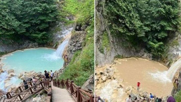 Taşkın önleme projesinde rengi değişen Mavi Göl, eski halini aldı