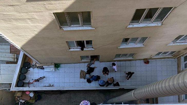 Eşinin tabancayla ateş açtığı kadın, 3'üncü kattan atladı