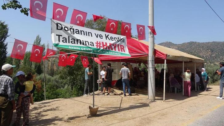 JES'e karşı olan mahalleli çadır kurdu; jandarma önlem aldı