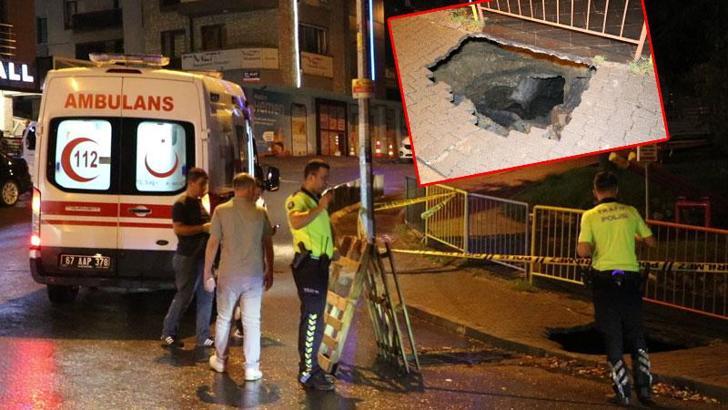 Kaldırım çöktü: 2 yaralı