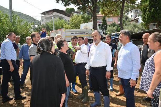 Mudanya’da sel felaketinin ardından çalışmalar sürüyor