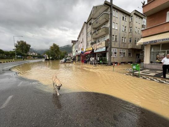 Bartın'da sağanak; ev ve iş yerlerini su bastı, taşkın meydana geldi