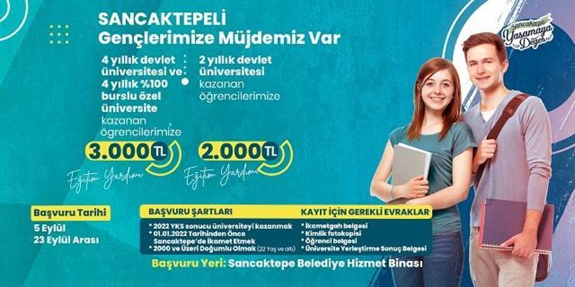 Sancaktepe Belediyesi'nden üniversiteyi kazanan öğrencilere burs desteği