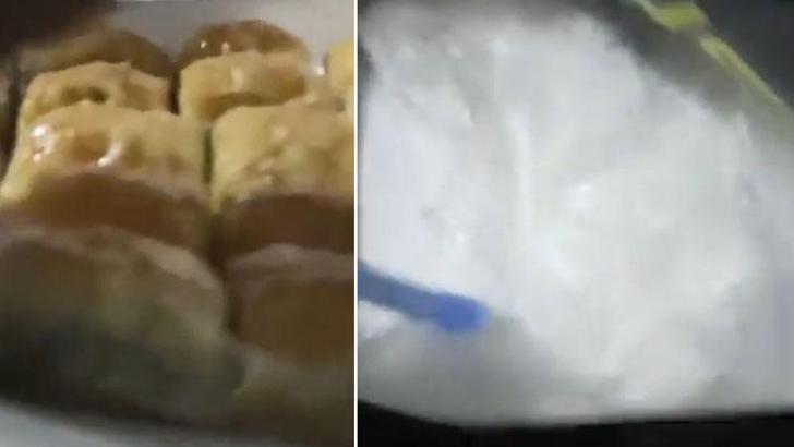 Baklava paketinden uyuşturucu çıktı