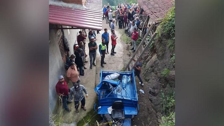 Ordu'da tarım aracı evin bahçesine devrildi: 1 ölü, 2 yaralı