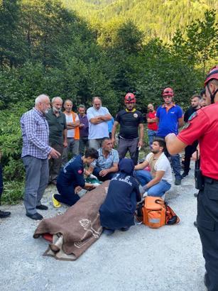 Rize’de kaybolan işçi, baygın halde bulundu