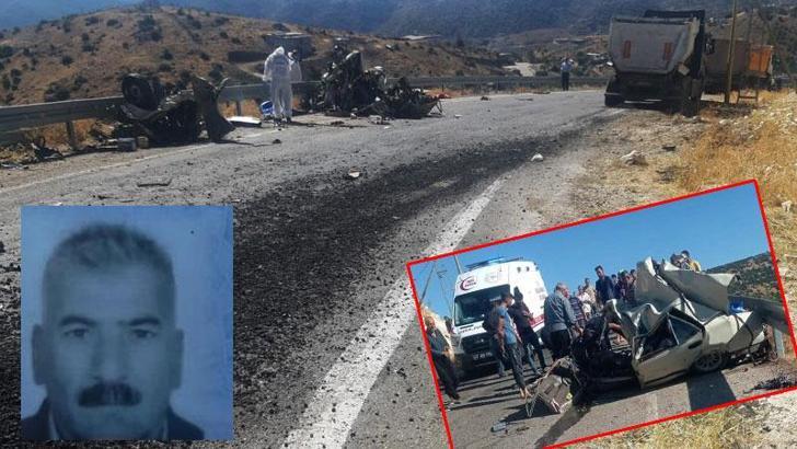 Hafriyat kamyonu otomobile çarptı: 2 ölü, 1 yaralı