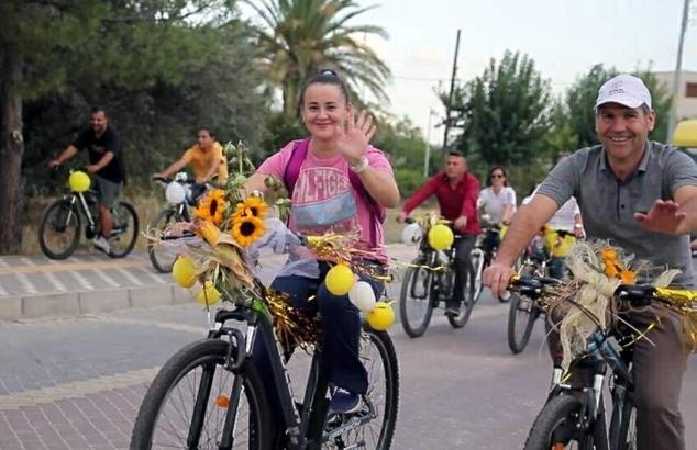 Kınık'ta tarım farkındalığı için pedal çevirdiler