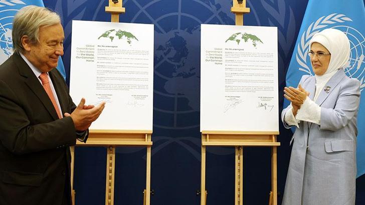 Guterres ve Emine Erdoğan, ‘Sıfır Atık Projesi’ için iyi niyet beyanı imzaladı