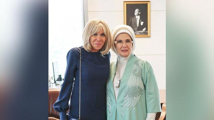 Emine Erdoğan, Fransız First Lady Brigitte Macron ile görüştü